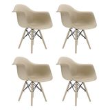 Conjunto Com 4 Cadeiras Eames Com Braço Fendi Empório Tiffany Base Em Polipropileno