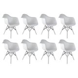 Conjunto Com 2 Cadeiras Eames Com Braço Branca Empório Tiffany Base Em Polipropileno