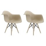 Conjunto Com 2 Cadeiras Eames Com Braço Fendi Empório Tiffany Base Em Polipropileno