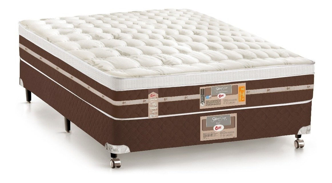 Cama Castor Casal Silver Star Air Double Pocket Hibrido 138x188x61 + Box Castor