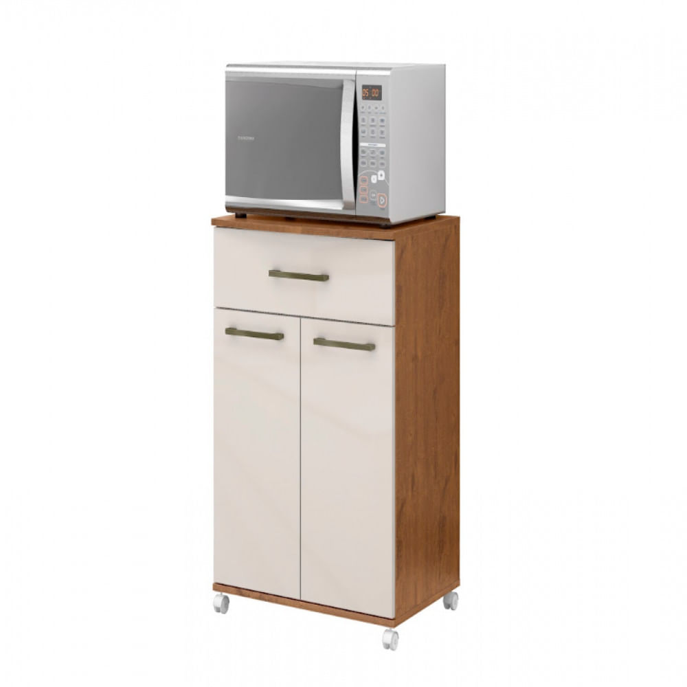 Armário Multiuso Com Rodizio Primor Com 2 Portas E 1 Gaveta Zanzini