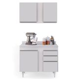 Armário Aéreo Indiana E Balcão Gabinete 100cm Luziania Branco - Lumil