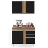 Armário Aéreo Indiana E Balcão Gabinete 100cm Luziania Castanho/preto - Lumil