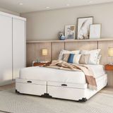 Base Para Cama Box Queen Madeleine Com Baú Corino (45x158x198) Branca