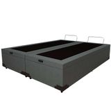 Base para Cama Box Queen Martin Premium com Baú Linho (47x158x198 cm) Cinza