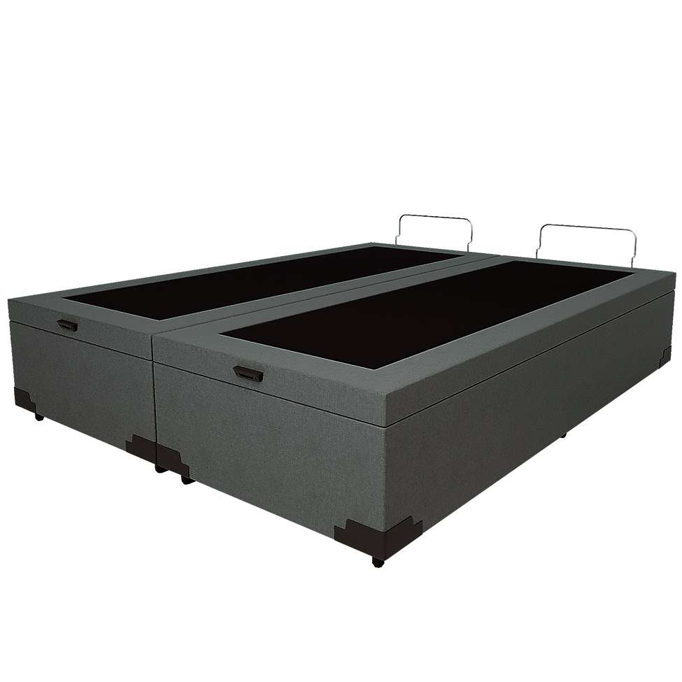 Base Para Cama Box Queen Martin Premium Com Baú Linho (47x158x198 Cm) Cinza