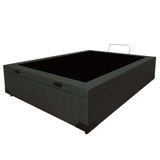 Base Para Cama Box Casal Martin Premium Com Baú Linho (47x138x188 Cm) Grafite