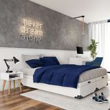 Base Para Cama Box Queen Madden Com Baú Corino (45x158x198) Branca