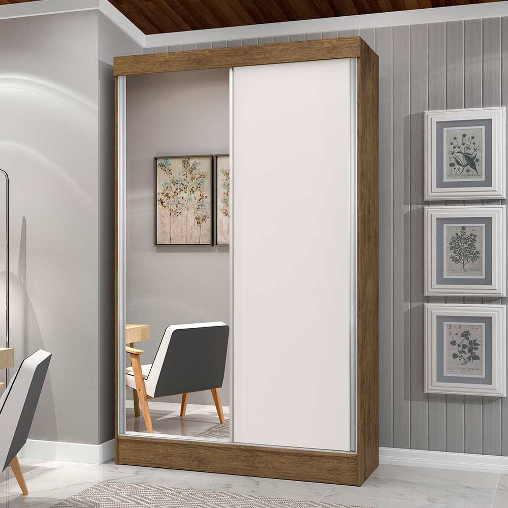 Roupeiro Georgia Plus Com 2 Portas De Correr Com Espelho J E A Moveis