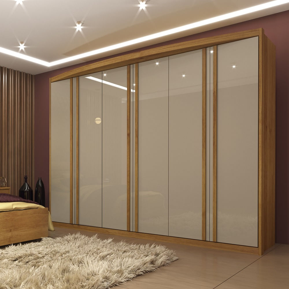 Guarda Roupa Casal 6 Portas 6 Gavetas Mdf Madrid Tcil