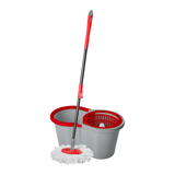 MOP Giratório 360 em Microfibra Com Balde Centrífuga Esfregão Plástico WAP com Refil Vermelho/Cinza