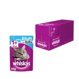 Kit Ração Úmida Whiskas Sachê Atum Ao Molho Para Gatos Adultos - 20 Unidades