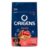 Biscoito Origens Frutas Vermelhas, Linhaça E Cereais Para Cães Adultos Porte Mini E Pequeno - 400 G