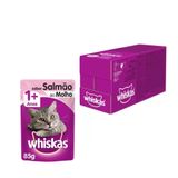 Kit Ração Úmida Whiskas Sachê Salmão Ao Molho Para Gatos Adultos - 20 Unidades