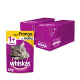 Kit Ração Úmida Whiskas Sachê Frango Ao Molho Para Gatos Adultos - 40 Unidades