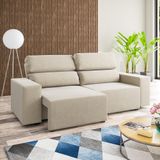 Sofá 3 Lugares Retrátil e Reclinável 200cm Veludo Gold Viero Móveis