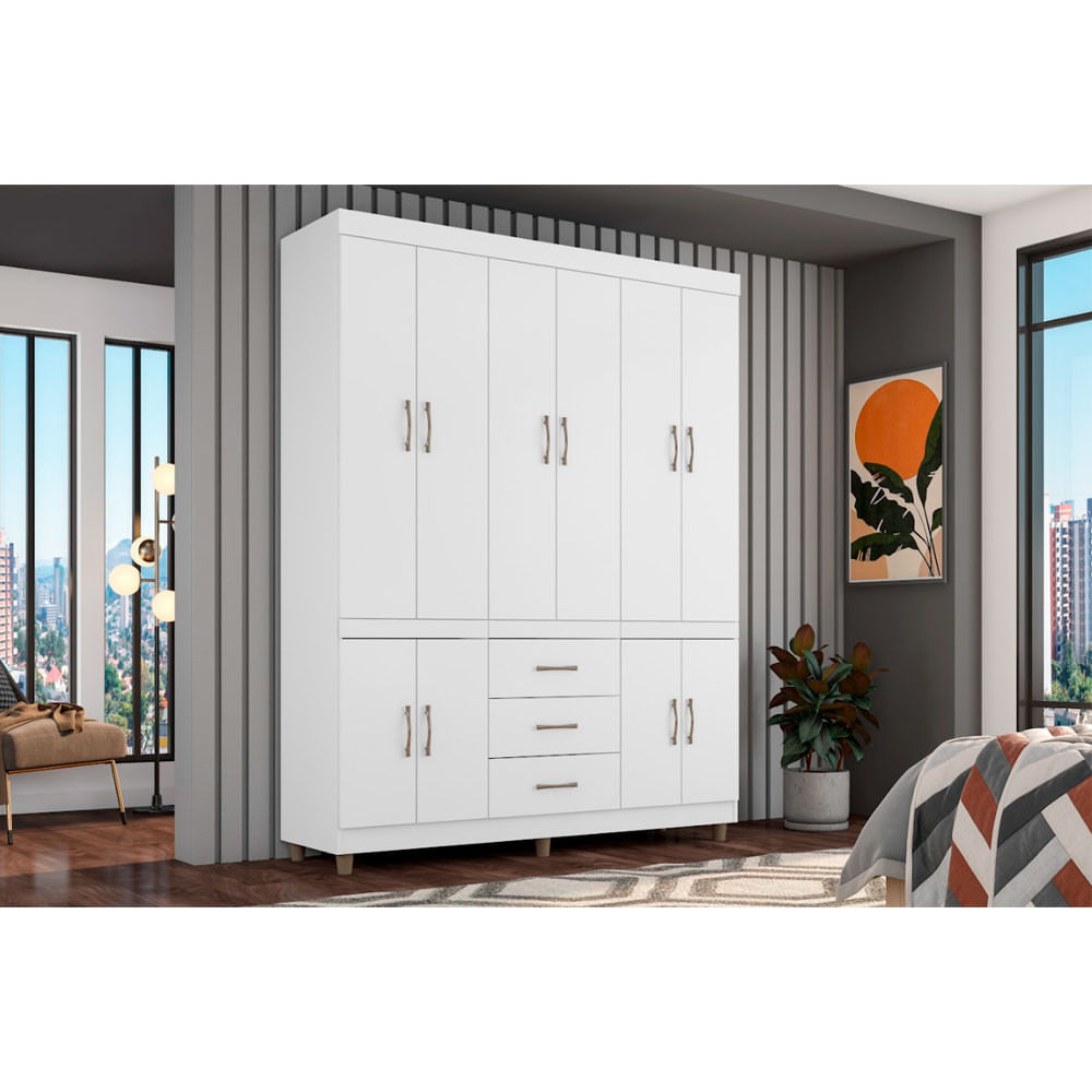 Guarda Roupa Casal 10 Portas E 3 Gavetas 22103-50 Araplac