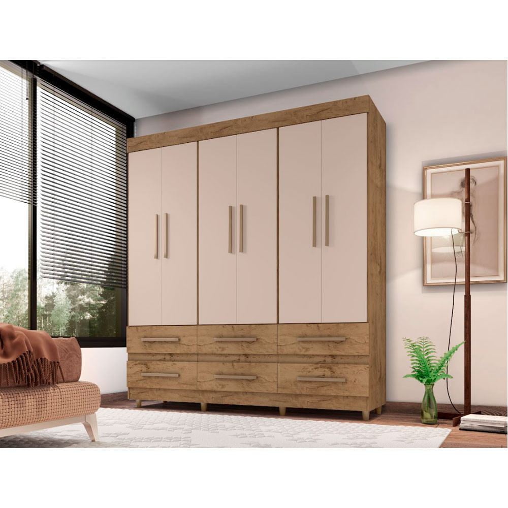 Guarda Roupa Casal 06 Portas E 06 Gavetas 66020-50 Araplac