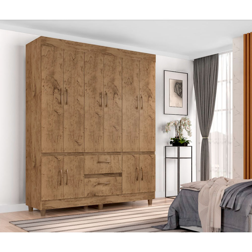 Guarda Roupa Casal 10 Portas E 2 Gavetas 20102-50 Araplac