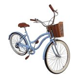 Bicicleta Urbana Aro 26 Vintage 6v Azul Bb