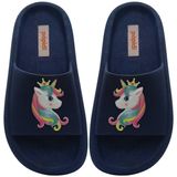 Chinelo Unicórnio Infantil Menina Sandália Moda Nuvem 12.53 Cor:marinho,tamanho:25/26