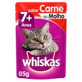 Ração Úmida Whiskas Sachê Carne Ao Molho Para Gatos Adultos Sênior 7 + Anos - 85 G