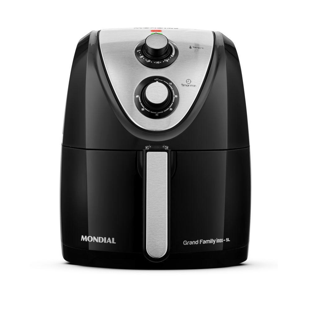 Fritadeira Elétrica Mondial Air Fryer Grand Family 5l Preto E Inox Afn ...