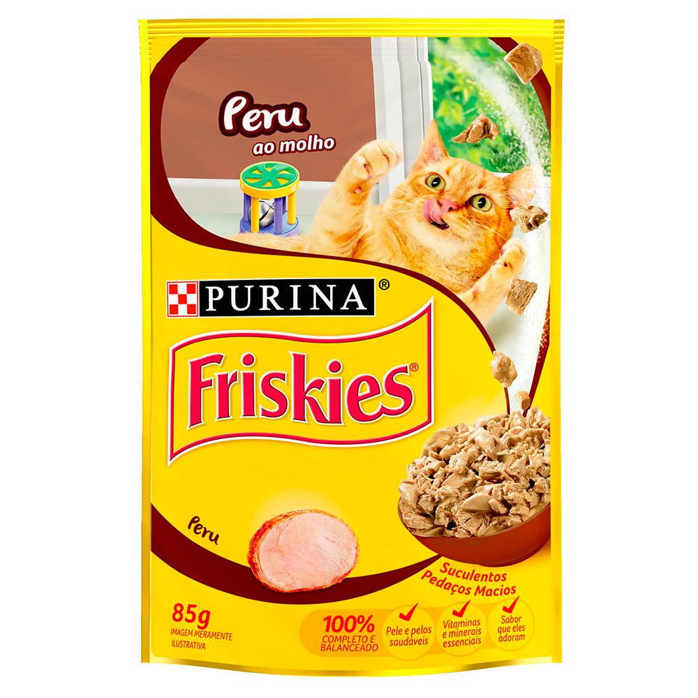 Ração Nestlé Purina Friskies Sachê Peru Ao Molho Para Gatos - 85 G