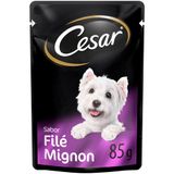 Ração Úmida Cesar Sachê Cortes Selecionados Sabor Filé Mignon Para Cães Adultos - 85 G