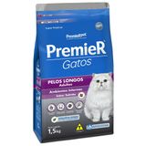 Ração Premier Pet Gatos Ambientes Internos Pelos Longos Adultos Salmão - 1,5 Kg