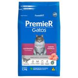 Ração Seca Premier Pet Ambientes Internos Frango 7 A 11 Anos Para Gatos Castrados - 1,5 Kg