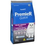 Ração Premier Pet Gatos Ambientes Internos Pelos Longos Adultos Salmão - 7,5 Kg