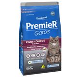 Ração Premier Pet Gatos Ambientes Internos Pelos Longos Adultos Frango - 500 G