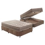 Cama Box Bau Casal Colchao Anatomico Paropas D33 Ep Confort Ultra Firme Base Crc Suede Brown 138x188