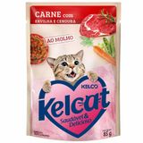 Ração Úmida Kelcat Sachê Carne, Ervilha E Cenoura - 85 G