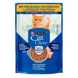 Ração Úmida Nestlé Purina Cat Chow Sachê Castrados Peixe Ao Molho - 85 G