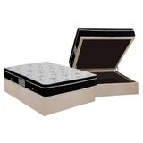 Cama Box Bau Casal Colchao Molas Bonnel Ortobom Nanolastic Physical Base Crc Suede Clean 138x188