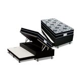 Cama Box Bau C Auxiliar Solteiro Colchao Molas Probel Prolastic Prodormir Born Black Base Crc Courano Black 88x188