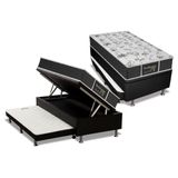 Cama Box Bau C Auxiliar Solteiro Colchao Molas Probel Prolastic Prodormir Sleep Black Base Crc Suede Black 88x188