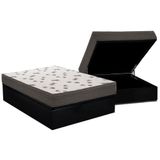 Cama Box Bau Casal Colchao Espuma D45 Ortobom Light Base Crc Suede Black 138x188