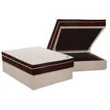 Cama Box Bau Casal Colchao Ortopedico Ortobom Exclusive Base Crc Suede Clean 138x188