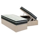 Cama Box Bau Solteiro Colchao Molas Bonnel Orthoflex Venezia Base Crc Suede Clean 88x188