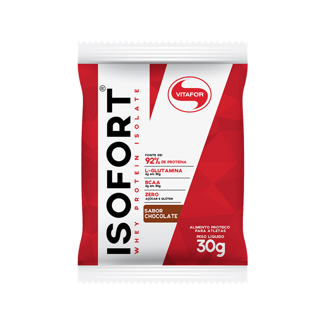 Isofort Whey Protein Isolado Brown Sabor Chocolate Vitafor 30g