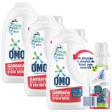 Kit 3 Sabão Líquido Concentrado Omo Para Diluir 500ml Cada + Garrafa