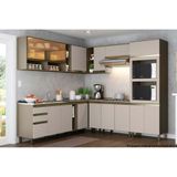Cozinha Completa Connect 16 Pecas 4 Armarios 4 Balcoes 1 Paneleiro 7 Complementos C16p03 Duna Cristal Henn