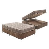 Cama Box Bau Casal Colchao Anatomico Paropas D33 Ep Confort Ultra Firme Base Crc Suede Clean 138x188