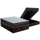 Cama Box Bau Casal Colchao Molas Bonnel Ortobom Nanolastic Light Base Crc Suede Brown 138x188