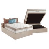 Cama Box Bau Casal Colchao Molas Anjos Superlastic King Best Base Crc Suede Clean 138x188