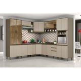 Cozinha Completa Connect 14 Pecas 4 Armarios 4 Balcoes 2 Paneleiros 4 Complementos C14p05 Duna Cristal Henn