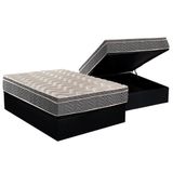 Cama Box Bau Casal Colchao Anatomico Paropas D45 Ep Confort Mega Firme Base Crc Suede Black 138x188